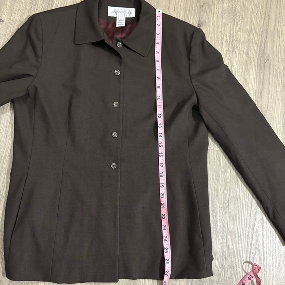 Vtg Jones New York Brown Wool Blazer Made in USA Women’s Size 12 Career Academia - Picture 6 of 15